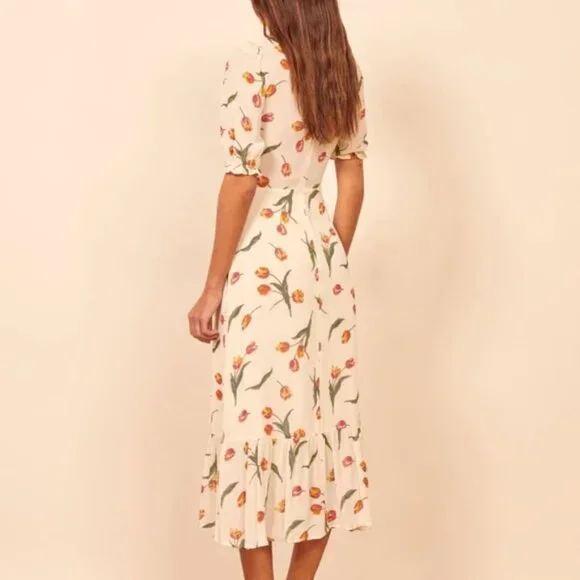 NWT Reformation Nantes dress in Bianca tulip size 0